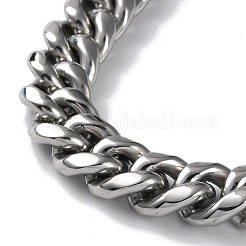 Halskette aus kubanischen Gliedern aus Edelstahl 304 mit Diamantschliff und Zirkonia-Verschlüssen&nbsp;NJEW-P288-10P