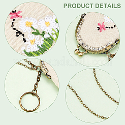 DIY-Blumenmuster-Stickerei-Kussverschluss-Taschenherstellungsset&nbsp;DIY-WH0343-93