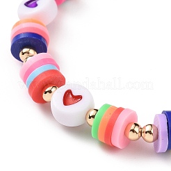Mot j'aime maman ensembles de bracelets en perles acryliques pour la fête des mères&nbsp;BJEW-JB09044
