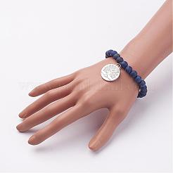 Braccialetti di fascino perline pietra preziosa naturale smerigliato&nbsp;BJEW-JB02617