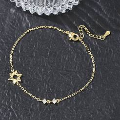 Braccialetti in ottone con micro pavé di zirconi trasparenti&nbsp;BJEW-E114-01A-G