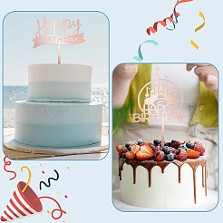 3 pieza de 3 estilos de adornos acrílicos para tartas&nbsp;FIND-TA0010-38A