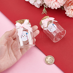 2 bouteille en verre transparent pour bébé fille avec des dents vides et des autocollants en plastique pour les dents&nbsp;AJEW-NB00015