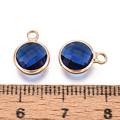 Tono dorato charms in vetro di ottone&nbsp;GLAA-ZX008-24C-G