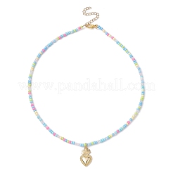 Collier pendentif coeur en laiton doré&nbsp;NJEW-JN04530