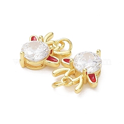 Laiton avec pendentifs en émail de zircone cubique clair&nbsp;KK-G469-01G