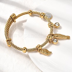Bracelets à breloques en acier inoxydable 304 pour femmes&nbsp;BJEW-Z141-02G