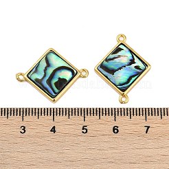 Breloques connecteurs en coquillage paua naturel pavé de laiton&nbsp;KK-M299-01A-G