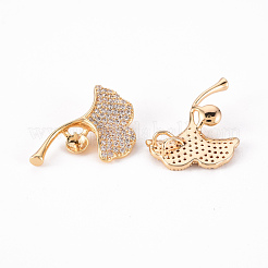 Messing Micro Pave klare Zirkonia Peg Bails Anhänger&nbsp;KK-T062-93G-NF