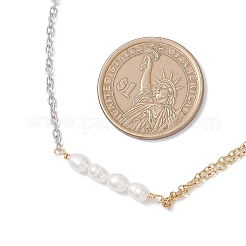 Collana con ciondolo a doppio strato in perle di riso naturali coltivate d'acqua dolce&nbsp;NJEW-JN05681