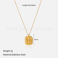 Collares con colgante repujado de acero inoxidable 304&nbsp;WG4C9E8-01