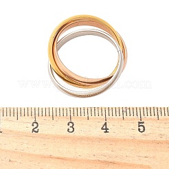 Bagues triple cercle en acier inoxydable 304&nbsp;RJEW-C121-01