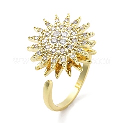 Anelli polsino aperto girevole daisy per donna&nbsp;RJEW-S402-05G