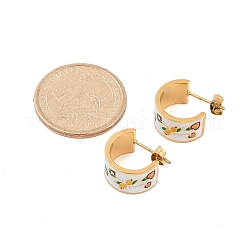 304 Edelstahl Blumen Ohrstecker für Damen&nbsp;EJEW-B114-03G
