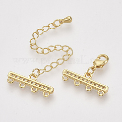 Rallonge de chaîne en laiton zircon cubique micro pavé&nbsp;ZIRC-Q022-031G-NR