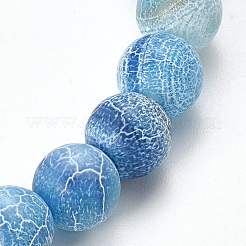 Bracciali elasticizzati in rilievo con agata naturale&nbsp;BJEW-Q692-01B
