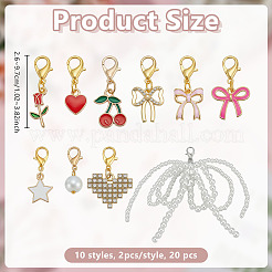 10 Stile Legierung Emaille/Strass/Harz Imitation Perle Schuh Charms&nbsp;AJEW-OC0015-30