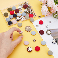 32 Satz 8 Farben mit Polyester überzogene Eisenknöpfe&nbsp;BUTT-BC0001-12B