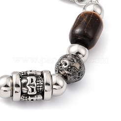 Bracciale a maglie di perline con pietre preziose miste naturali e sintetiche&nbsp;BJEW-M295-02P