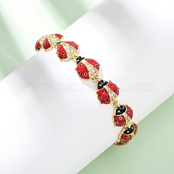 Bracelets en laiton micro pavé de zircones cubiques transparentes pour femmes&nbsp;BJEW-H209-08A-G