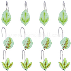 12 crochet de rideau de douche en résine en forme de feuille&nbsp;AJEW-SP0006-01A