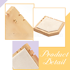 Présentoirs à double collier en bois pentagone&nbsp;NDIS-WH0017-01C