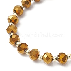 Perle di vetro trasparenti galvanizzate con perle di ematite sintetica non magnetica galvanizzata e braccialetti di filo di cristallo elastico coreano&nbsp;BJEW-JB11705