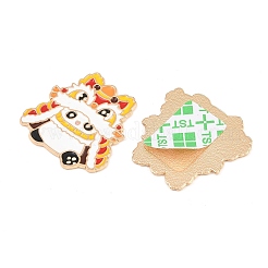 Cabochon in lega smaltata a forma di panda&nbsp;AL-CBA1A6F-03KCG-D