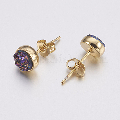 Orecchini resina druzy&nbsp;EJEW-F149C-04