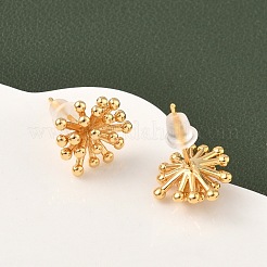 Messing-Blumen-Ohrstecker&nbsp;EJEW-D337-07G