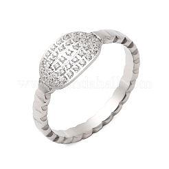 Anelli da donna in acciaio inossidabile 304 con micro pavé di zirconi cubici&nbsp;RJEW-A104-02P