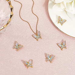 6pcs pendentifs en laiton micro pavé de zircone cubique&nbsp;KK-BBC0020-42