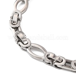 Anlaufgeschützte hohle ovale byzantinische Kettenarmbänder aus Edelstahl 201&nbsp;BJEW-B078-102P