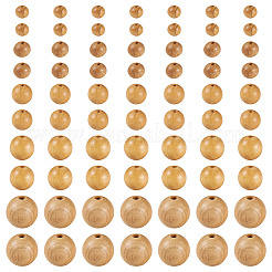 300pcs 5 Arten Naturholzperlen&nbsp;WOOD-TA0002-86