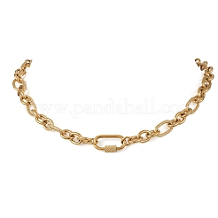 Figaro-Kette aus 8 mm starkem Edelstahl 304 mit Schraubkarabinerverschluss für Damen&nbsp;NJEW-JN06295