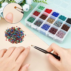 300g 15 Farben Glas Saatperlen&nbsp;SEED-NB0001-30