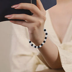 60 Stück natürliche schwarze Onyxperlen&nbsp;G-SC0003-58