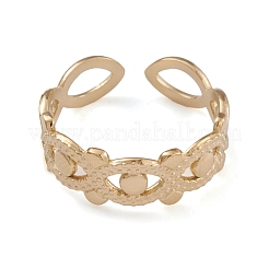 Anillos de puño abiertos de ojo de caballo de acero inoxidable 304 con revestimiento iónico (IP) para mujer&nbsp;RJEW-G285-71G