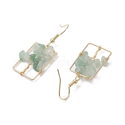 Pendientes colgantes de árbol con chips de aventurina verde natural&nbsp;EJEW-JE05734-04