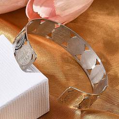 Bracelets manchettes en acier inoxydable 304 à thème religieux pour femmes&nbsp;BJEW-Q011-01P