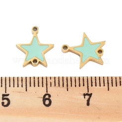 Dijes de conector de esmalte aguamarina de acero inoxidable 304&nbsp;STAS-Z078-14G