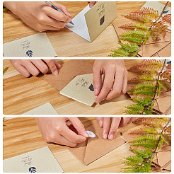 Blattmuster Kraft Briefumschläge und Grußkarten gesetzt&nbsp;DIY-CP0001-78