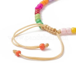 Bracelet en perles de verre tressées&nbsp;BJEW-MZ00025-01