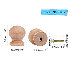 Poignées de tiroir de boîte à bijoux en bois&nbsp;FIND-WH0051-88B