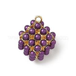 Pendentifs en perles d'imitation abs&nbsp;KK-K293-43B-02