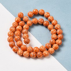 Brins de perles teintes en jaspe impérial synthétique&nbsp;G-P507-01A-05