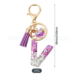 Portachiavi a forma di cuore in lega di resina&nbsp;KEYC-TADJ0002-01G-V