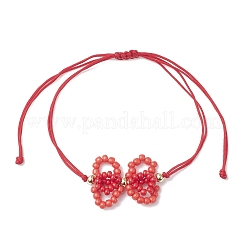 3 bracciale di perline di vetro intrecciate in 3 colori&nbsp;BJEW-MZ00230