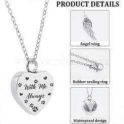 Collares colgantes de acero inoxidable 316 con forma de corazón&nbsp;DIY-WH20065-004
