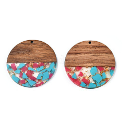 Pendentifs en résine transparente et bois de noyer&nbsp;RESI-TAC0017-75-A04